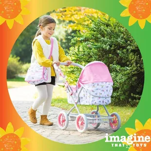 Doll carriages have become a necessity for all serious doll kids! This one has a compartment to carry your baby's things alon...