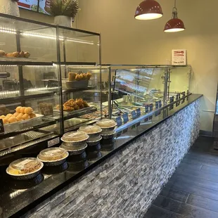 a buffet with a variety of pastries