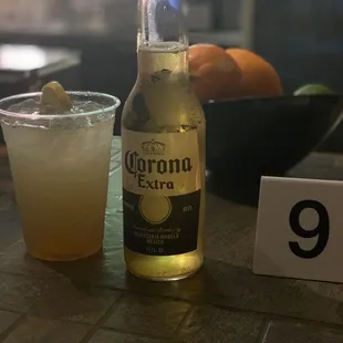 Long Island, corona, and number 9 - for our food