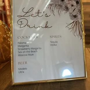 Always different drink options too