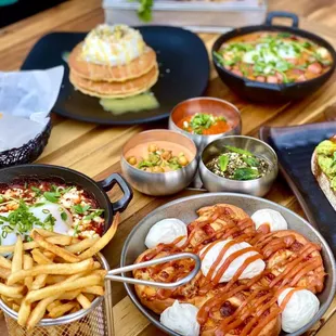 a variety of dishes