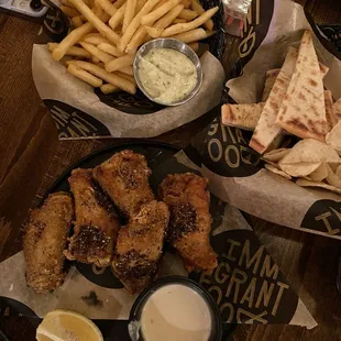 Belgian Fries and Greek Wings