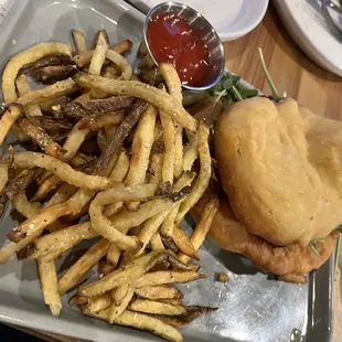 Fried chicken on fried dough