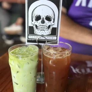 Iced matcha &amp; iced americano