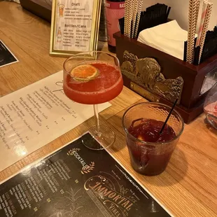 Valentine drinks ...a cosmo and an old fashioned.