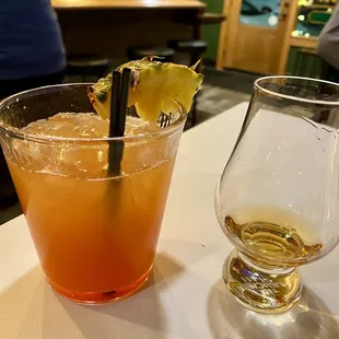 Jimi Hendrix cocktail and a Weller bourbon
