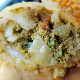 Inside the turkey sambosa