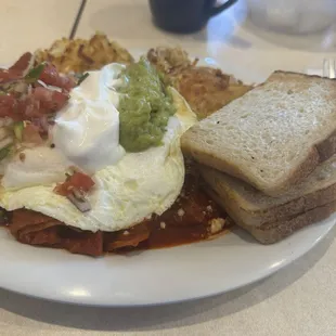 Chilaquiles in red sauce