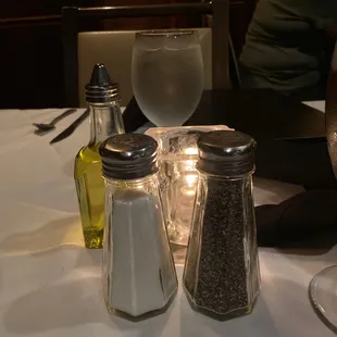 salt and pepper shakers on a table
