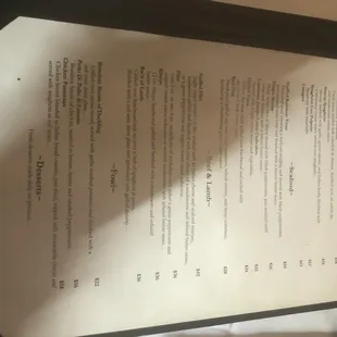 menu