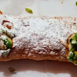 Delicious chocolate chip sweet cream cannoli! Be sure to ask the lady to make it on a tray in front of you so you can watch!