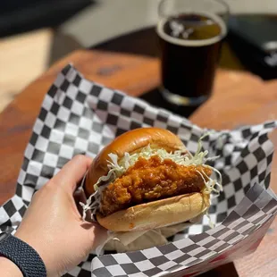 Sweet and Spicy Fried Chicken Sandwich