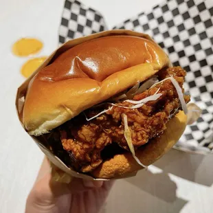 Sweet and Spicy Fried Chicken Sandwich