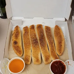 "Breadstix" with garlic butter and marinara