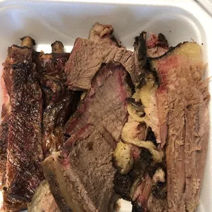 Brisket, picanha, and Ribs