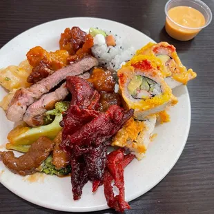 a plate of food on a table