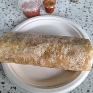 Breakfast burrito bacon ham n sausage