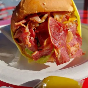 Pastrami cheeseburger