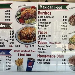 Menu #1 as of June 27, 2023