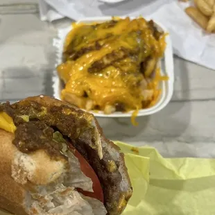 Chili cheese fries / chili cheese burger