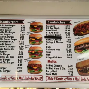 The menu as of January 2025.