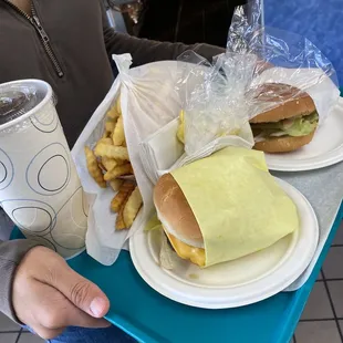 JR cheeseburger combo, 1/4 hamburger