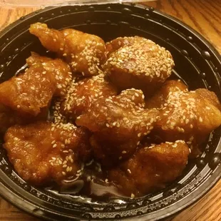 Sesame Chicken. There was definitely room for a few more pieces of chicken to fit in the container. Chicken was good.