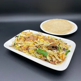 Moo Shu pork with pancakes