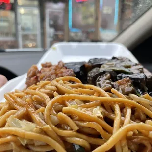 2. 2 Entree Combo -- 7. Jalapeno Chicken, 6. Eggplant and Tofu in Brown Sauce