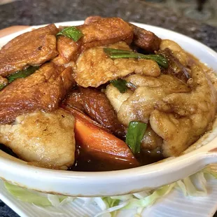 Fish fillet tofu clay pot - lots of tender fish and tofu with great flavorsl (06/2024)