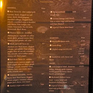 menu