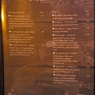 menu