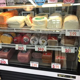 Fresh Hispanic cheese, and fresh deli cut meats half LB or more