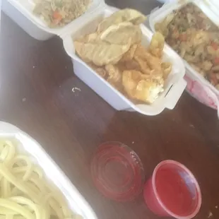 a variety of food items