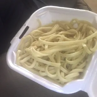 a container of noodles