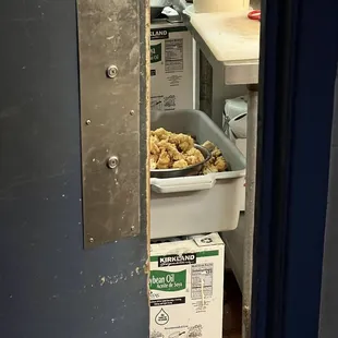 Why is this food just sitting in a tub?