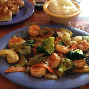 Shrimp with mixed vegetables