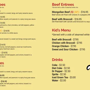 Imperial GO Menu - Entrees and Kid&apos;s Meals