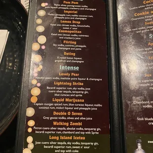 menu