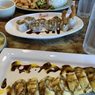 Sushi and Shrimp dinner.