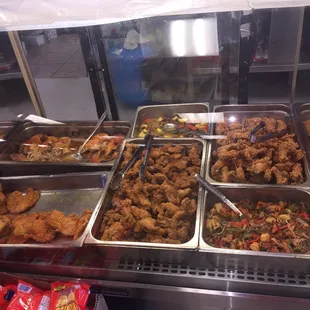 chicken wings and fried chicken, interior