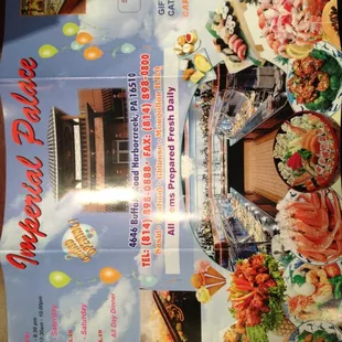 the menu of the restaurant