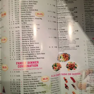 menu