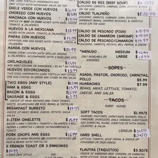 Current Menu