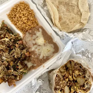 Machaca Plate &amp; Breakfast Burrito w/ pastor