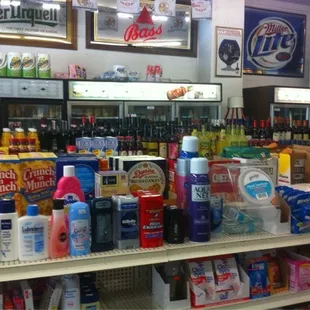 a variety of products on display