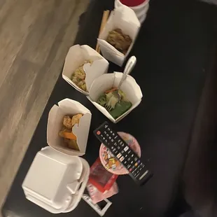 a tray of food on a table