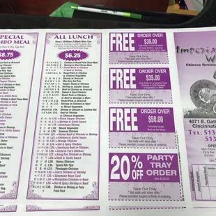 Menu front