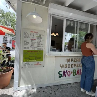 a woman ordering food