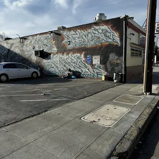 a car parked in a parking lot